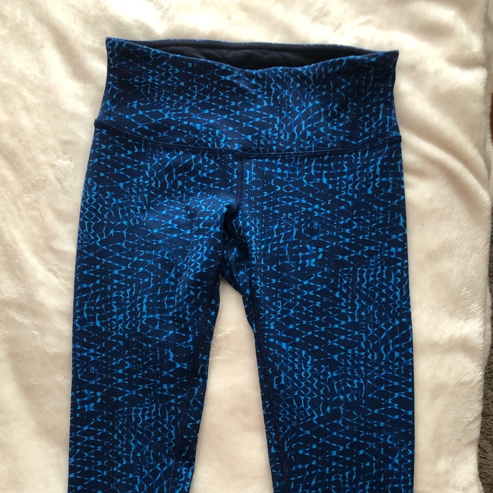 Blue Printed Lululemon leggings size 2